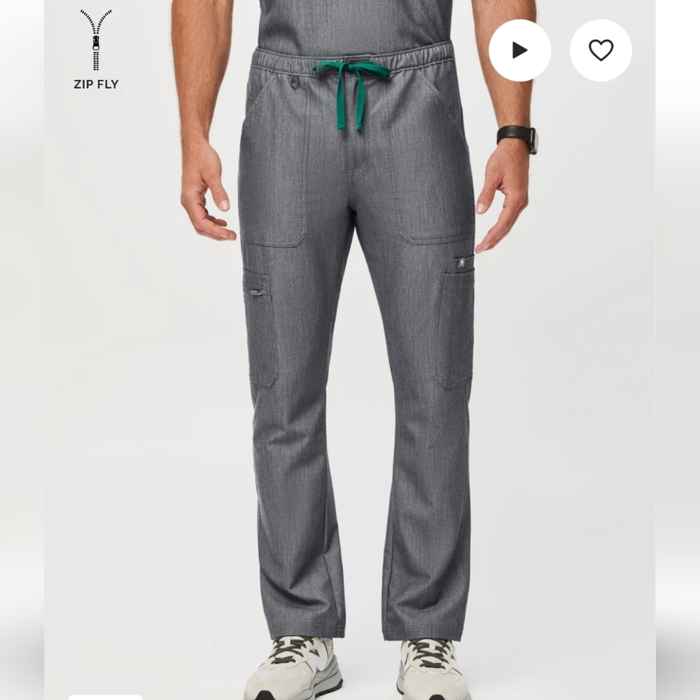 Figs Cairo Scrub Pants In Graphite Zip Fly